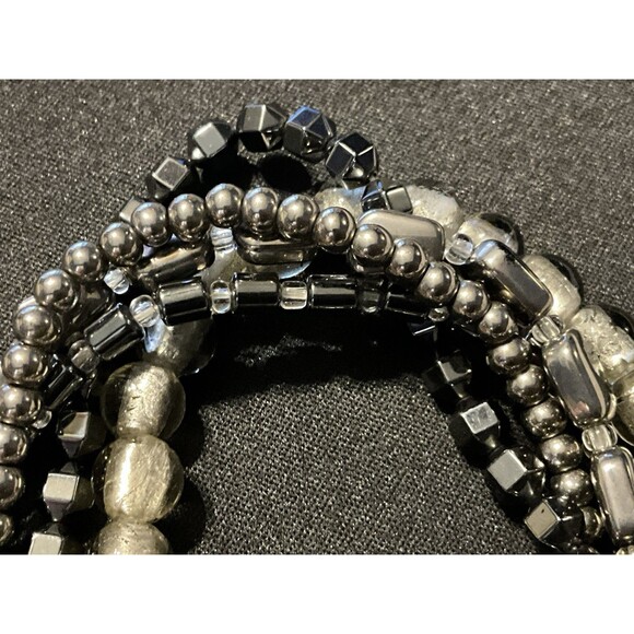 Size 7 Silpada Sterling Charms Multi Layered Stretch Bracelet. Tight Stretch - Picture 8 of 8